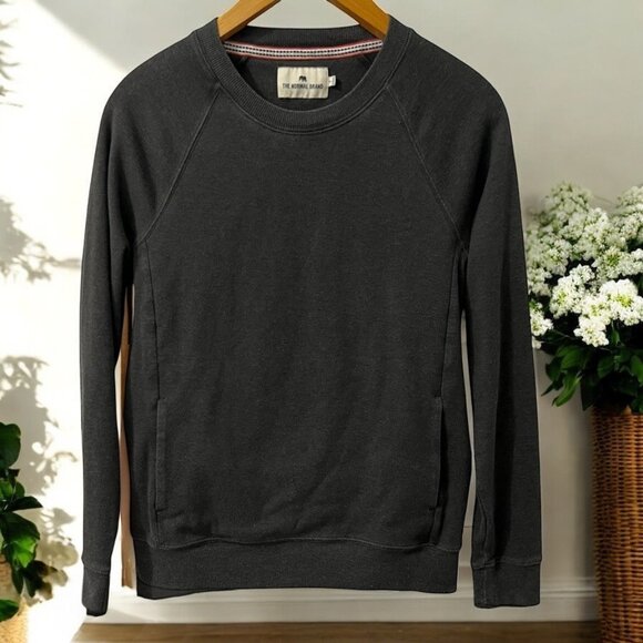 The Normal‎ Brand Charcoal Gray Crewneck Sweatshirt Kangaroo Pocket Size S - Picture 1 of 8